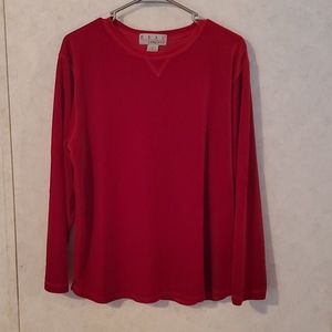Velvety red long sleeved top
